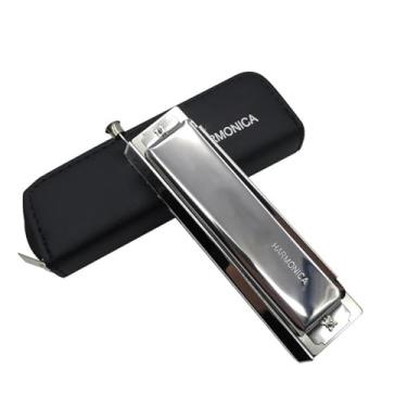 Imagem de Gaita Profissional Profissional 10 Furos 40 Tons Harmonica Escala Cromática Instrumento Musical