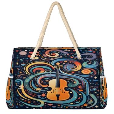 Imagem de hongjinglin Bolsa de praia grande, leve, dobrável, para gatos, fofa, amarela, para piscina, bolsa de ombro, Cor 20, Large