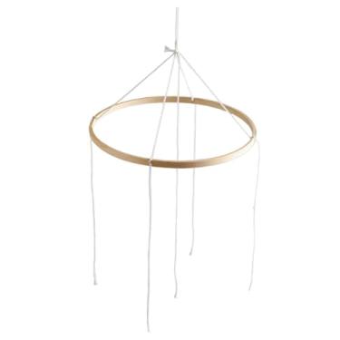 Imagem de oshhni Móbile de bebê com estrutura redonda, sino de vento, decoração DIY para berçário, brinquedos infantis, artesanato criativo, suporte para sino de, 23cm 4 Furos