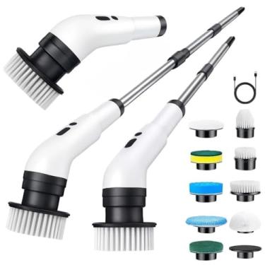 Imagem de Esfregão Elétrico Sem fio Escova 9 Em 1 Recarregável De Limpeza Ajustável Janela Banheiro E Cozinha 360 Giratória