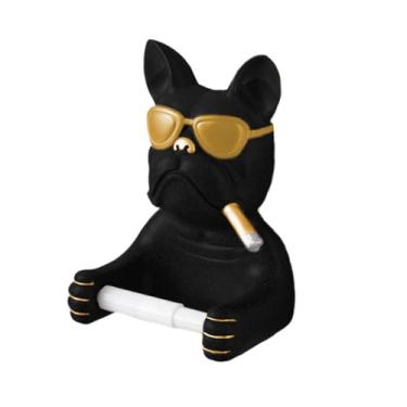Imagem de Ｂｅｓｇａ Suporte de Papel Higiênico Decorativo de Parede com Formato de Cachorro para Restaurante, Preto