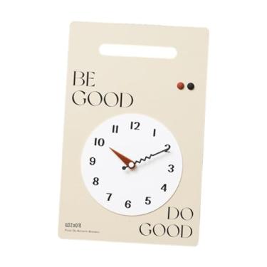Imagem de Bothyi Relógio de parede criativo, relógio decorativo, decoração silenciosa, ornamento de parede, relógio de parede moderno para quarto, entrada, escritório, Bege