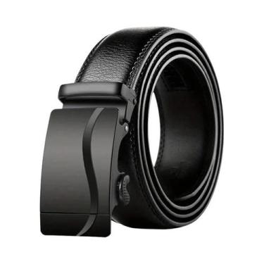 Imagem de Cinto De Negócios Masculino Em Couro PU Preto Com Fivela Automática Pa