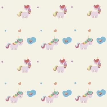 Imagem de Papel De Parede Infantil Unicórnios Coloridos