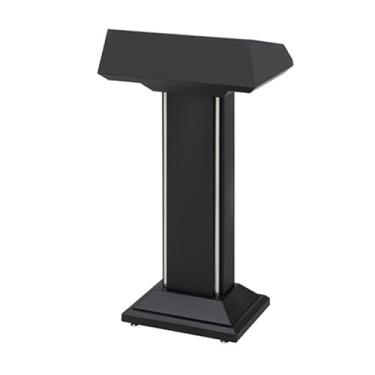 Imagem de SPXMQSS Suporte para sala de aula, púlpito de igreja em pé com compartimento de armazenamento de camada dupla para igreja, palestra, escola, seminário, 62 x 42 x 115 cm, preto