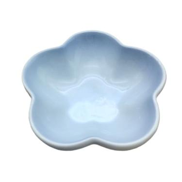 Imagem de prato de lanche Prato fundo de cerâmica cor sólida com 5 polegadas para flores, prato pequeno para mergulhar, utensílios cozinha para casa tigela de sopa(Sky Blue)