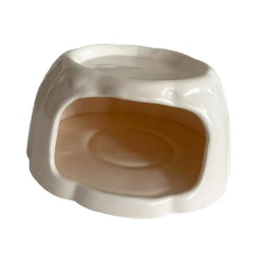 Imagem de Generic Casinha de cerâmica para hamster em formato de, comedouro de desenho animado para uso interno, habitat para hamster, furão, esquilo, gerbo e, Laranja Claro