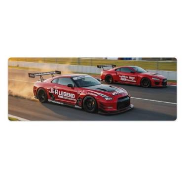 Imagem de HouLaiZhe Red R35 JDM Car Extreme Speed Gaming Mouse Pads JDM Car Desk Pads Grandes Mousepads para teclado de mesa tapete de computador 30 x 80 cm