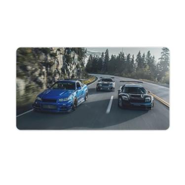 Imagem de Tapete de rato japonês JDM Car R34 Cool Sports Art Desk Desk Pad antiderrapante grande material de escritório tapete de mesa de borracha impermeável para escritório jogo casa 40 x 75 cm