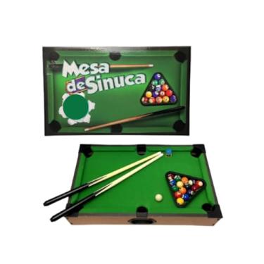 Imagem de Mesa de Sinuca Portátil, Verde, 52x33x10cm, com Bolas, Tacos e Triângulo, Jogo de Bilhar Compacto