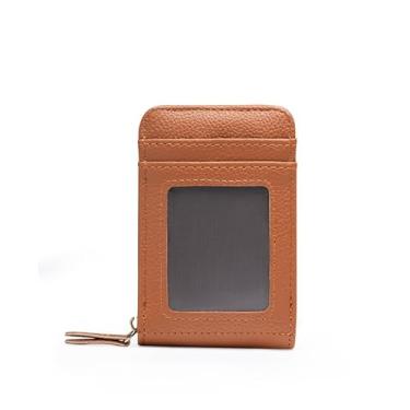 Imagem de Carteira com porta-cartões acordeão – Porta-moedas de grande capacidade com padrão de lichia, 9 compartimentos para cartão, identidade multiuso e organizador de moedas, Marrom claro, Cosmetic_case