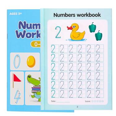 Imagem de Caderno de Matemática Pré-Escolar, Livro de Aprendizagem Pré-Escolar Iniciante com Rastreamento de Números e Ddição e Subtração Matemática para Preparação do Jardim de Infância