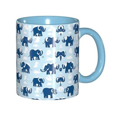 Imagem de Zeraoke Canecas de café criativas com estampa de bolinhas Blue Poodle personalizadas, presente para a família, tamanho de 325 ml, unissex