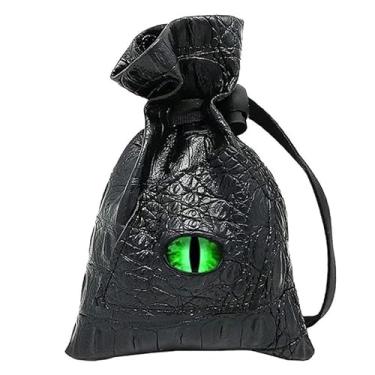 Imagem de Bolsa de dados com cordão, couro PU, DND, bolsa de dados, tarôs, cartões oráculos, bolsa de armazenamento para presente, moedas, acessórios de joias - olho verde