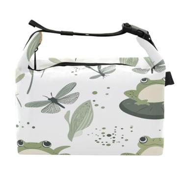 Imagem de STAYTOP Lancheira fofa de sapos de desenho animado com fivela, lancheira isolada para meninos e meninas, lancheira térmica para trabalho escolar