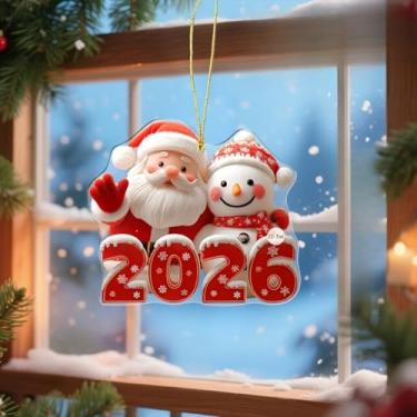 Imagem de Linda decoração de presente de ano novo para 2026, adequada para pendurar em espelhos retrovisores de carro e itens de decoração de casa (E)