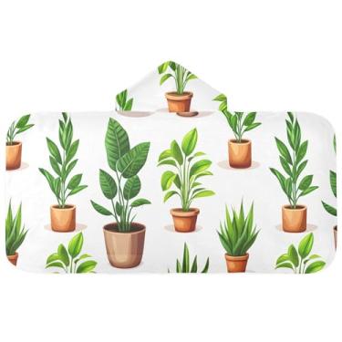 Imagem de Burbuja Toalha de banho com capuz de laço rosa para crianças, toalha de praia de pelúcia macia absorvente para chá de meninas e meninos 3-10 anos, 61 x 127 cm