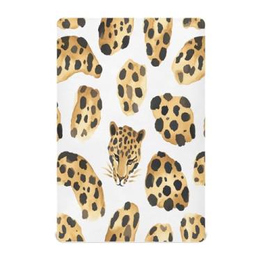 Imagem de STAYTOP Lindo lençol de berço marrom com estampa de leopardo para meninos e meninas, lençol com elástico para berço padrão e colchão infantil, de microfibra supermacia, 132 x 71 cm