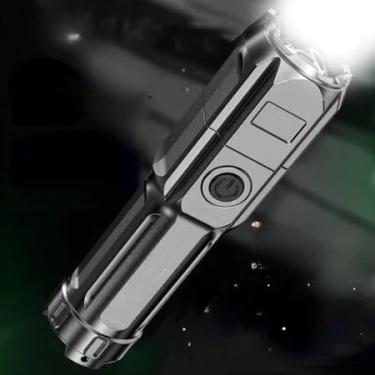 Imagem de Lanterna Tática Potente Recarregável USB Led Luz Forte Com Zoom Direcional Resistente A Água