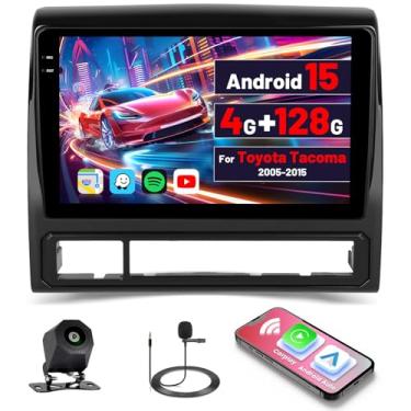 Imagem de Inefala [4G + 128G] Rádio veicular Android 15 para Toyota Tacoma 2005-2015 com carplay sem fio/Android Auto, tela sensível ao toque HD de 9 polegadas, som automotivo com GPS, WiFi, Bluetooth, FM/RDS