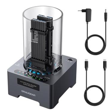Imagem de GRAUGEAR NVMe M.2 SSD Duplicador Dual-Bay Offline Clone sem ferramentas, 20Gbps USB C para M.2 SSD Drive Cloner Docking Station Gabinete adaptador para discos rígidos SSD M2 M-Key