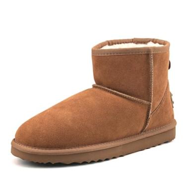 Imagem de AUSLAND Bota de neve masculina clássica resistente à água 5654, Botas de cano curto Chestunt, 44