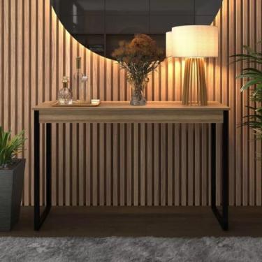 Imagem de Aparador Buffet Multiuso Moderno Cantinho do Café Sala Cozinha Recepção Balcão Wood 90x30(Lâmina Com Preto)