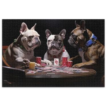 Imagem de Bulldogs Engraçado Preto Adultos Quebra-cabeça 1000 Peças Jogo de Quebra-cabeça Presentes Tecnológicos Paisagem Puzzles Toy Game Arte