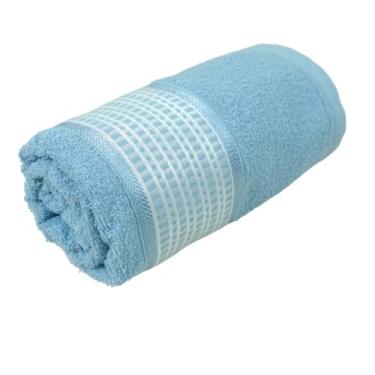 Imagem de Toalha de Banho Avulsa Felpuda 100% Algodão, 145x75cm, 360g/m², 1 Peça (Cor Azul Bebê)