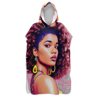 Imagem de TSENQUE Pinte rosa chique mulher surfe poncho para adultos trocador reutilizável praia ponchos para homens praia moletom toalha floral