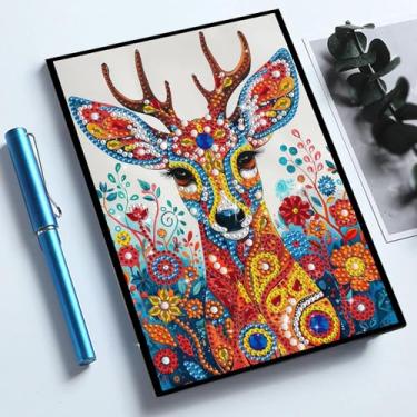 Imagem de Kits de caderno de arte de diamante para adultos, diário de pintura de diamantes A5 e suprimentos de caderno de esboços DIY, presente de arte de pedra 5D para iniciantes amantes de artesanato