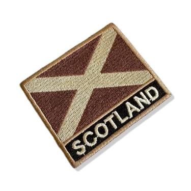 Imagem de BP0004N-004 Bandeira Escócia Patch Bordado 7,5×6,3cm (B) Fecho de contato gancho)