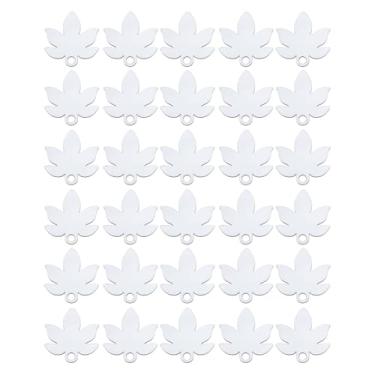 Imagem de Siwoted 30 peças placa de nome em branco de sublimação 8.3x8cm formato de folha de bordo branco mdf tampa de sublimação de papelão para copo de 40oz