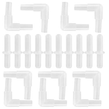 Imagem de AYNEFY Conector de Válvula de Ar de Aquário, Tubo Em Linha de Plástico Com 10 Cotovelos e 10 Passagens Retas, para Tubo de 4 Mm, Perfeito para Tanque de Peixes e Configuração de Aquário