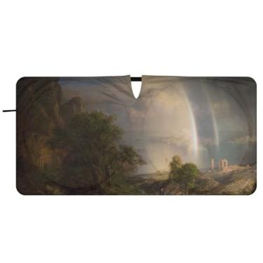 Imagem de Guarda-sol personalizado da igreja Frederic Edwin do Mar Egeu para para-brisa do carro engraçado caminhão dobrável guarda-chuva de para-brisa automotivo guarda-sol, 76 cm x 149 cm