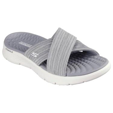 Imagem de Skechers Sandália feminina Go Walk Flex - Impressionada, Cinza, 34