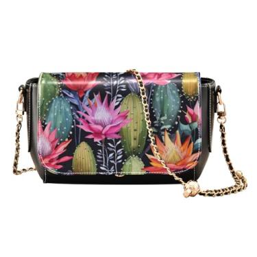 Imagem de Bolsa transversal com alça ajustável floral e girassol, bolsas transversais de couro para mulheres, média, Flor em preto com aquarela-8, One Size
