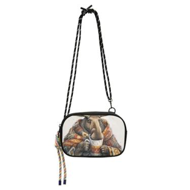 Imagem de TSENQUE Linda bolsa tiracolo com estampa asteca de alce pequena para mulheres, bolsas para celular, carteira feminina, bolsas de ombro fofas