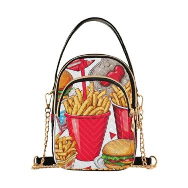 Imagem de GAIGEO Bolsa tiracolo feminina Cows, bolsa com alça de ombro longa, bolsa de ombro pequena para mulheres, Comida - 3, One Size