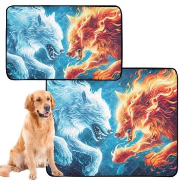 Imagem de Tapetes laváveis para cães de estimação, à prova d'água, cercadinho de bombeiro, fogo, chamas, reutilizável para animais de estimação, gatos, filhotes, treinamento, penico, à prova de vazamento