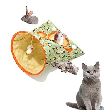 Imagem de Alomejor Saco de Dormir para Gato, Saco Dobrável para Túnel de Gato, Brinquedo Interno para Esconderijo, 5 Furos para Gatinhos (Ouriço)