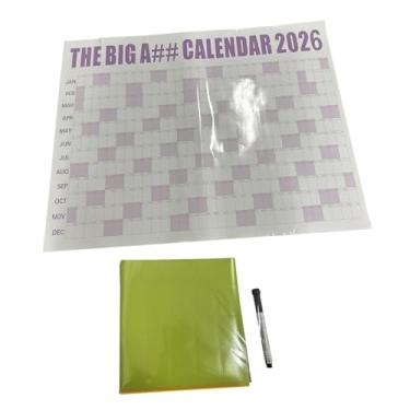 Imagem de KAIYUEMAOYI Calendário de Parede 2026 com Caneta E Adesivos - Planejador Anual de 12 Meses - Janeiro a Dezembro de 2026 - Ideal para a Academia, Rosa