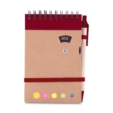Imagem de Genérico, Mini Caderno A6 com Caneta, Vermelho, Design Funcional, Portátil, Ideal para Trabalho, Estudo e Viagens