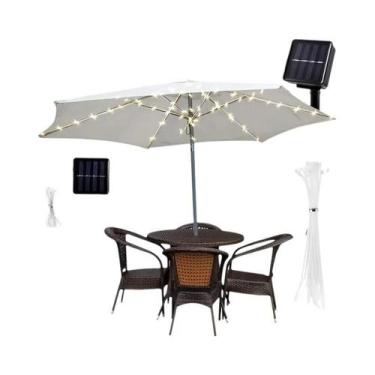 Imagem de Luzes De Cordão LED Solares Para Exterior Com 8 Modos E Controle Remot