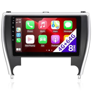 Imagem de CGOGC Rádio Toyota Camry 2015, 2016 e 2017, compatível com carplay sem fio, Android, tela sensível ao toque, carro, estéreo, Bluetooth, GPS FM/AM, WiFi, câmera de reserva, reprodutor multimídia (4 +