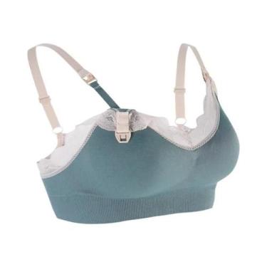 Imagem de Sutiã De Amamentação Sem Fio Em Renda Macia, Sem Costura E Respirável,