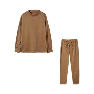 Imagem de 2025 outono e inverno camisola feminina gola alta casual calças de cor