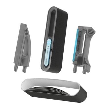 Imagem de HOZO Conjunto de blocos de lixamento NeoBlock – 1 cabo magnético + 3 cabeças trocáveis (básica, profissional, especialista) com 6 correias de grão (120/180/240/400/600/800), suporta lixamento úmido