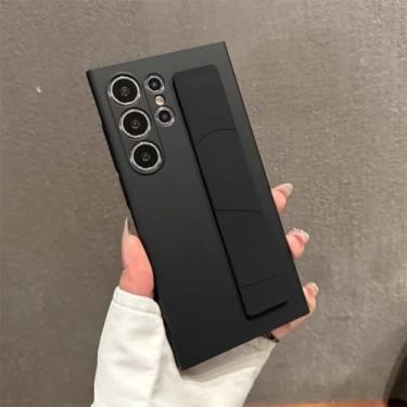 Imagem de Capa de luxo ultrafina em silicone elástico fosco à prova de choque para Samsung S25 Edge S24 S23 Ultra Plus (para Samsung S23 Ultra/Preto)