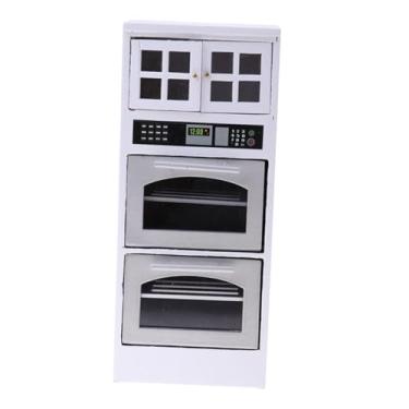 Imagem de simhoa Armário de forno de micro-ondas para casa de bonecas em escala 1:12, mini móvel decorativo para cozinha de brinquedo, ideal para mobiliar uma micro